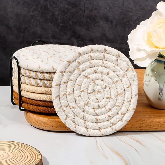 Drink Coasters Set of 8, 4 Colors Absorbent Coasters - Image 7