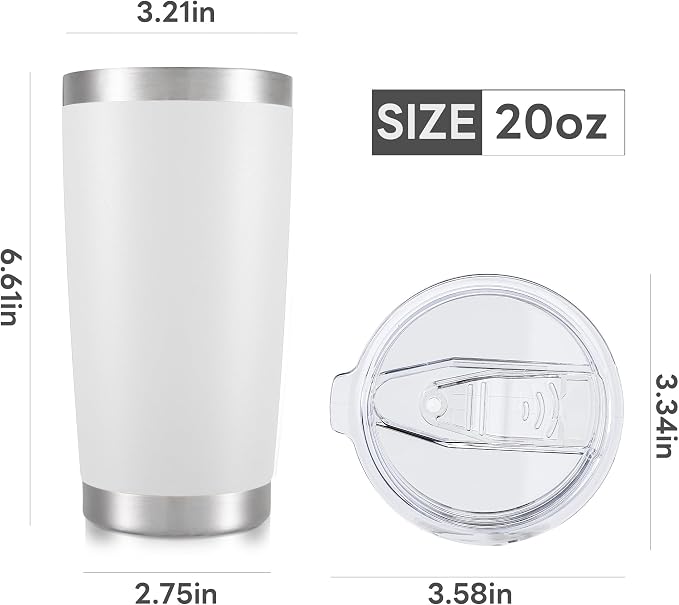 20 oz Tumbler with Lid Stainless Steel Insulated Tumblers Bulk Cups Mug | - Image 7