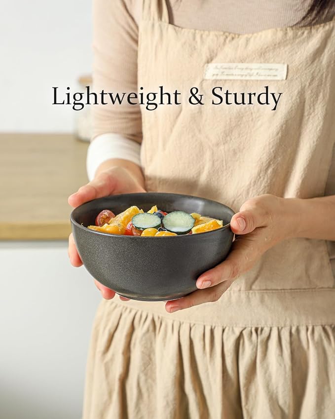 Cereal Bowls, 24 oz Soup Bowls Set of 4, Ceramic Bowls Set - Image 9