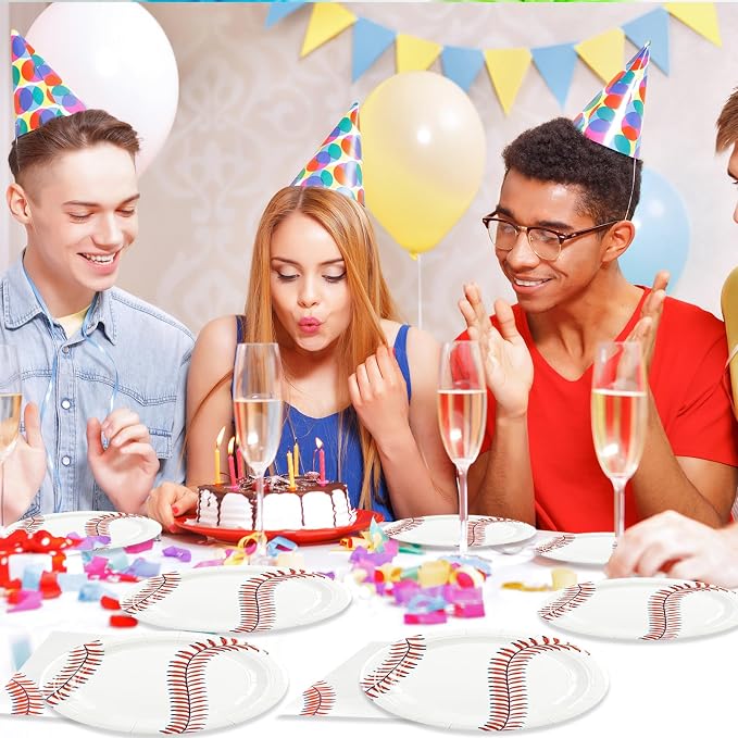 50pcs Baseball Plates and Napkins Party Supplies, 7Inch | Baseball Themed - Image 7