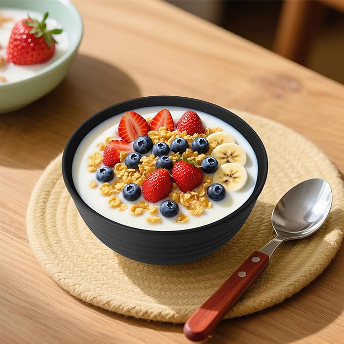 Wheat Straw Camping Bowls Sets of 6, Unbreakable 26oz Lightweight Bowls Sets - Image 7