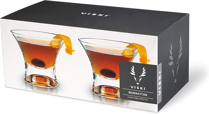 Viski Heavy Base Stemless Manhattan Glasses Set of 2 - Image 7