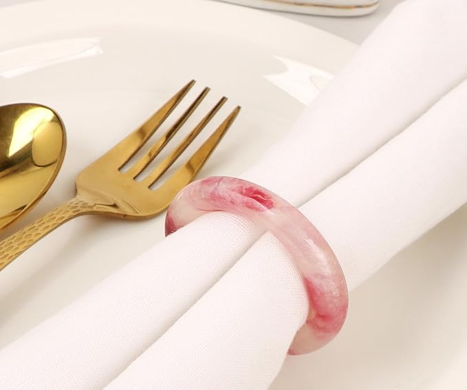 Epoxy Resin Napkin Rings, Pastel | Smooth polished finish, farmhouse modern - Image 9