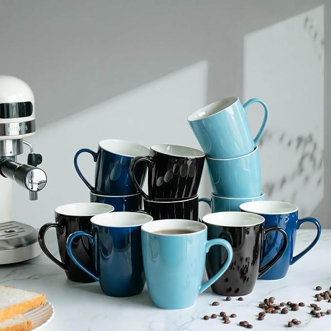 BTaT- Porcelain Coffee Mugs Set, 16 Ounces, 4 Pack, Turquoise Ceramic Coffee - Image 8
