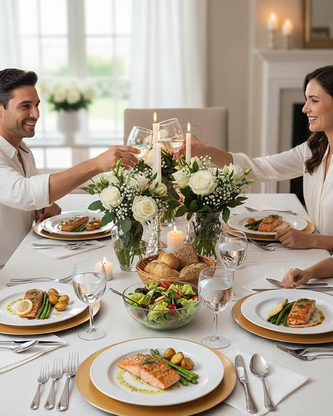 bUCLA 100PCS White Plastic Plates-10.25inch Disposable Dinner Plates-Premium - Image 7