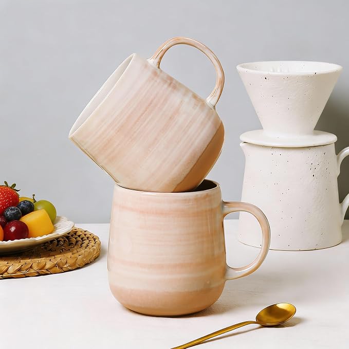 Coffee Mugs Set of 4, 12oz Stoneware Coffee Cups - Image 9