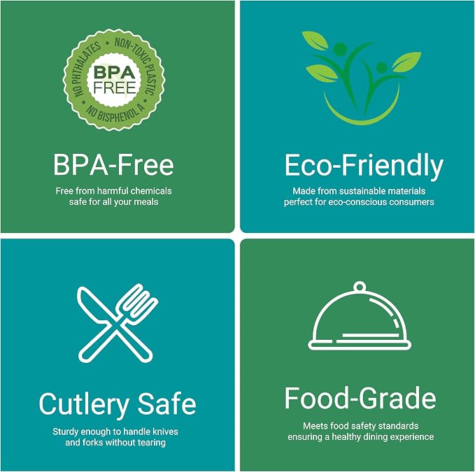 ZOES HOMEWARE 100% Compostable Oval Paper Plates 12 inch Bulk 100 Count | Heavy - Image 7