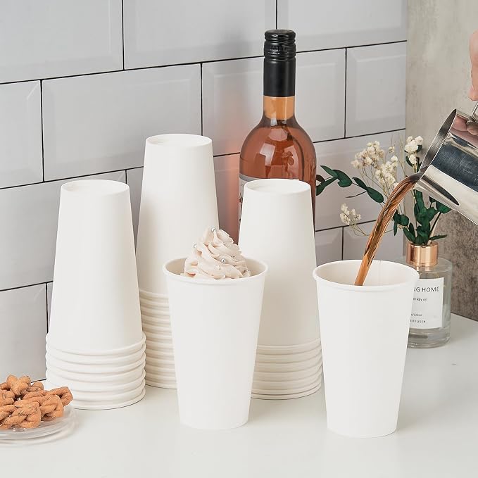 METAPRINT 200 Pack 16 oz Disposable Coffee Cups, Sturdy Paper Cups - Image 7