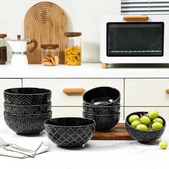 Sureasy 25oz Ceramic Cereal Bowls Set of 4, 5.9 Inch Deep Soup Bowls - Image 7