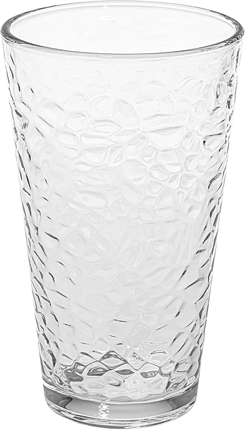 Le'raze Set of 10 Hammered Glass Cups, Dishwasher Safe, Freezer Safe, Non Slip - Image 8