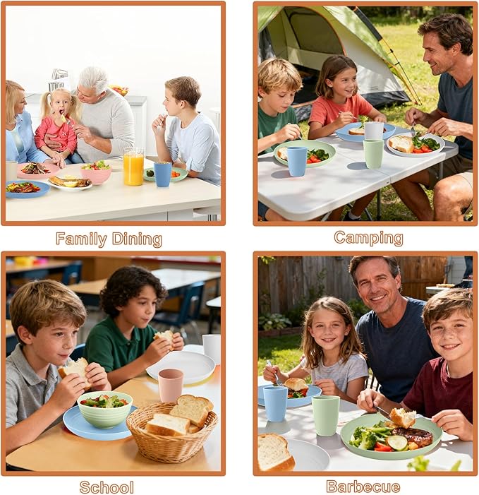 Wheat Straw Dinnerware Sets 20 PCS Service - Image 9