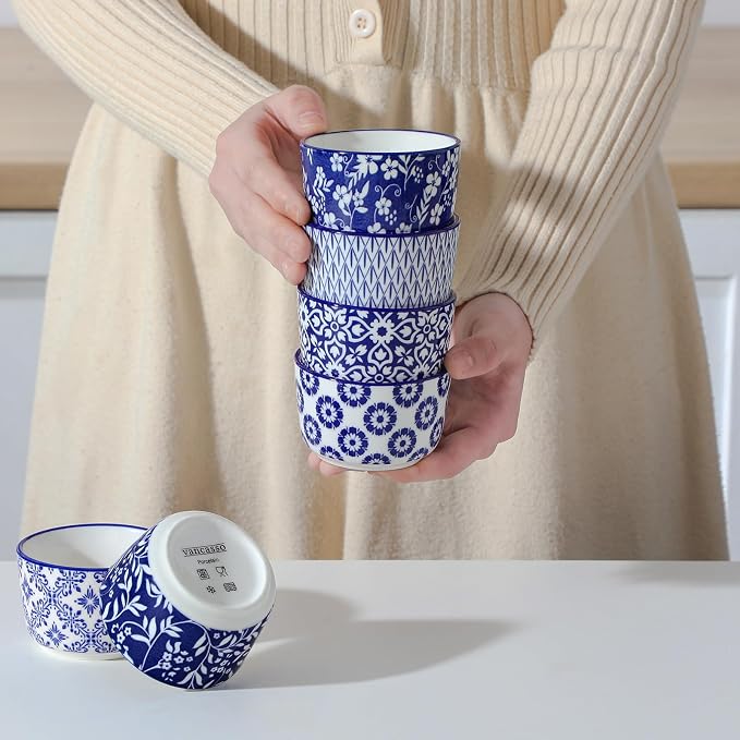 vancasso Selene 4 Oz Porcelain Ramekins Set of 6, Crème Brûlée Dessert Cups | - Image 9