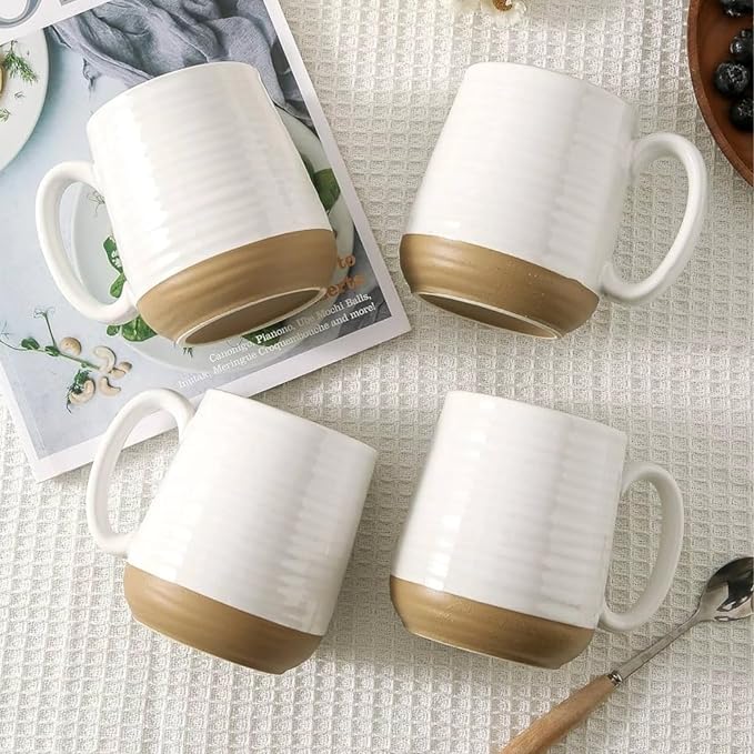 HASENSE Coffee Mugs Set of 4, 15oz Ceramic Coffee Cups - Image 7
