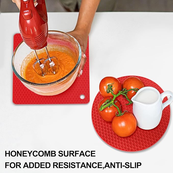 Silicone Trivets for Hot Pots and Pans, Heat Resistant Trivet Mats for Hot - Image 9
