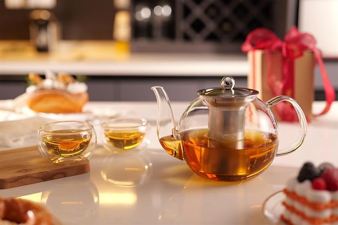 CNGLASS Tea Cups Set of 4 Double Wall Glass Tea Cup, 5.1oz Asian Insulated - Image 8