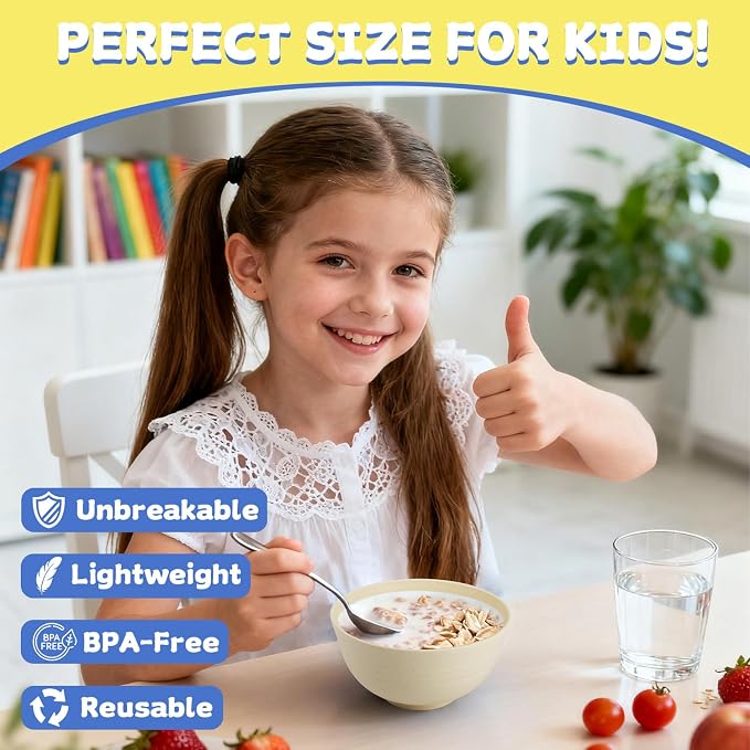 Wheat Straw Mini Bowls Set of 6, Unbreakable 10 OZ Dessert Bowls - Image 8