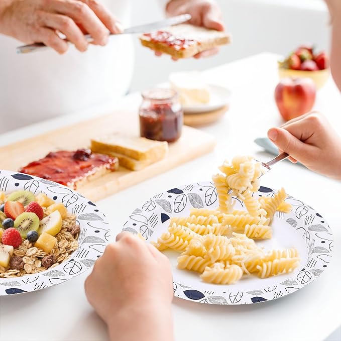 Clawsoff 8.5 Inch 280 Count Paper Plates Heavy Duty Disposable Plates Leaf | - Image 6