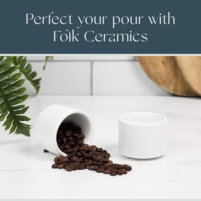 Folk Ceramics Leonard Ceramic Espresso Cups | Modern Stackable Demitasse Mugs - Image 8