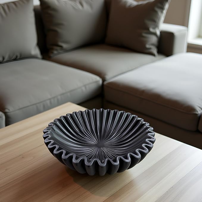 10" Large Decorative Bowl decor, Scalloped Bowls - Image 8