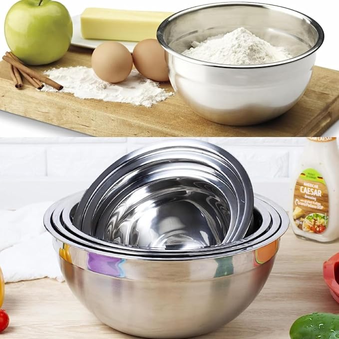 WEPSEN Mixing Bowls with Lid Set, Measuring Cups and Spoons, Egg Whisk - Image 8