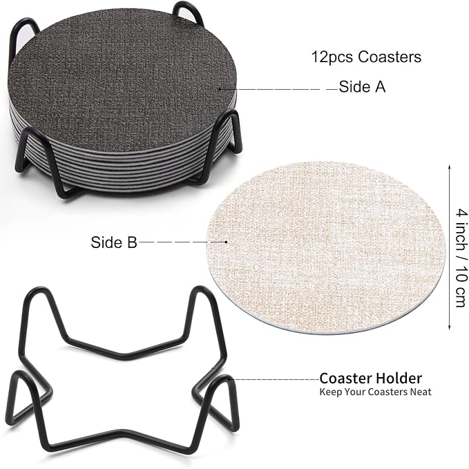 Faux Leather Drink Coasters - Image 9