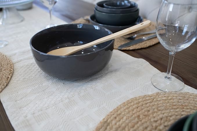 Elanze Designs Bistro Glossy Ceramic 8.5 inch Large Serving Bowls Set of 2 - Image 6