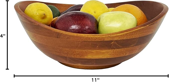 Woodard & Charles Wood Salad Bowl w/Servers, 11.75" x 11" x 5", Popcorn and - Image 6