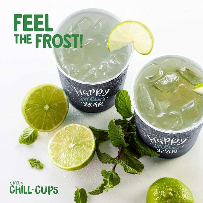 Steel Chill Cups 16 oz. Reusable Party Cups, Happy New Year, 100% recyclable - Image 8