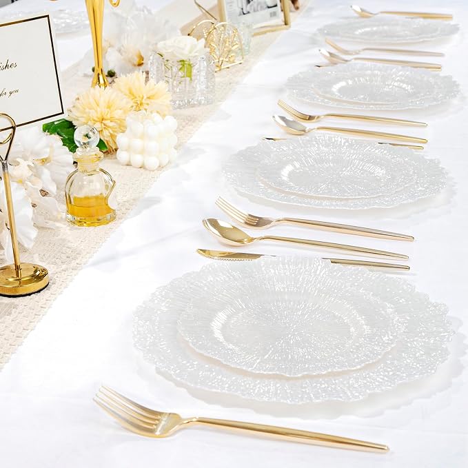 U-QE 60PCS White Plastic Plates - Image 8