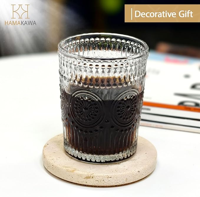 Turkish Natural Marble Coasters Set of 4, Round Travertine Coasters 4 inch - Image 9