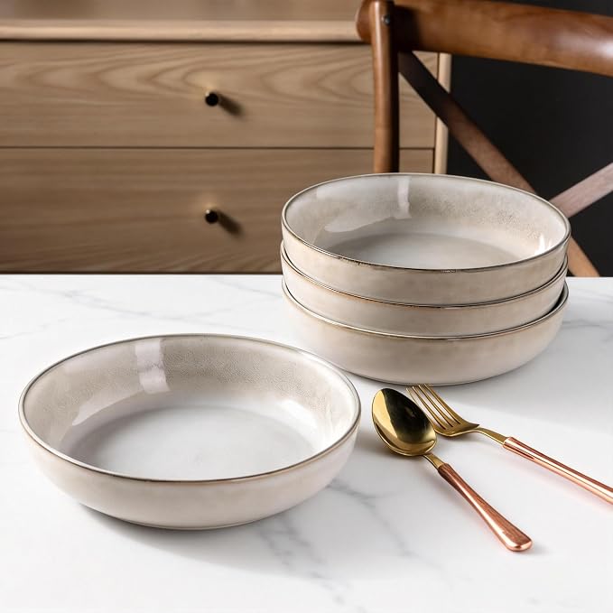GBhome 8.75'' Large Ceramic Pasta Bowls, 38oz Stoneware Pasta Serving Bowls Set - Image 8