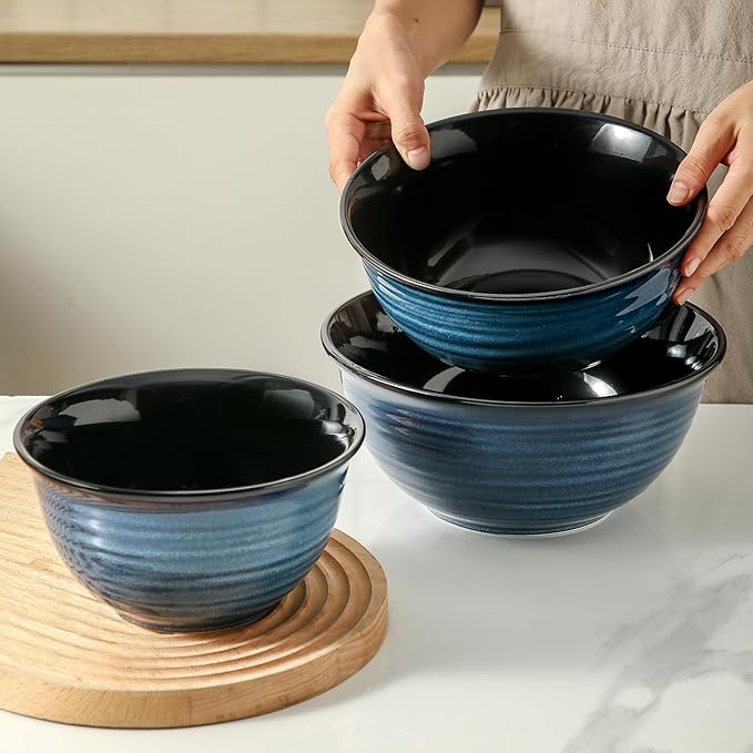 HASENSE Mixing Bowls, Ceramic Serving Bowls Set - Image 7