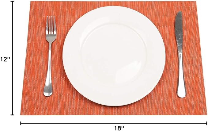 SHACOS Placemats Set of 8 Woven Vinyl Place Mats - Image 8
