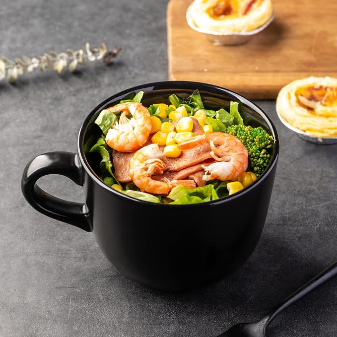 AmorArc 24 oz Soup Mugs with Handles, Jumbo Ceramic Bowls Mugs Set with handles - Image 8