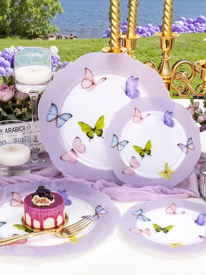 20PCS Purple Butterfly Plates - Image 7