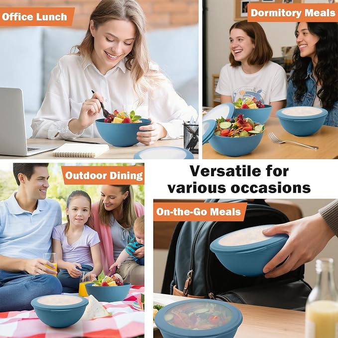 40 OZ Bowls Set of 4, Unbreakable Lightweight Bowls Set - Image 8