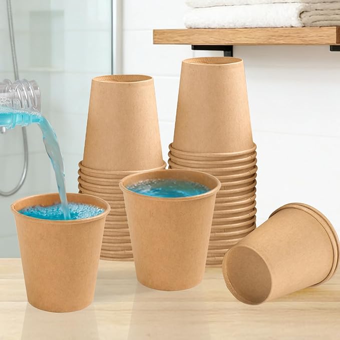 BYSNOW 400 Pack 3 oz Kraft Paper Cups, Small Disposable Bathroom Cups | - Image 6
