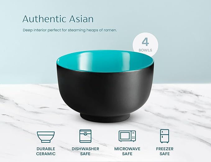 KooK Ramen Bowl, Japanese Bowls, Noodle Bowls, Large Soup Bowl, Large Capacity - Image 6