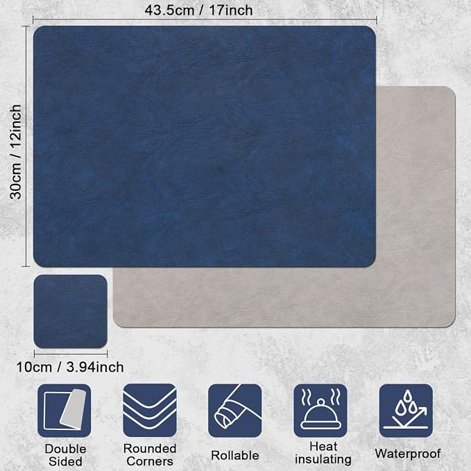Vinyl Placemats Set of 4, Dual Sided Place Mats - Image 9