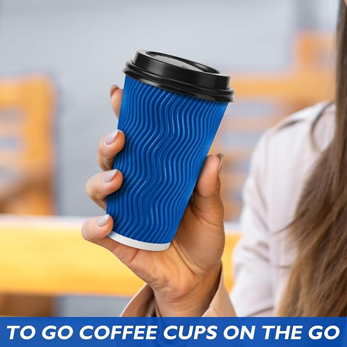500 Pack 16 oz Insulated Disposable Paper Coffee Cups - Image 7