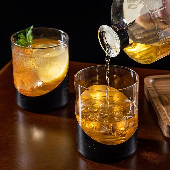 MyGift 12 oz Set of 4 Matte Black Drinking Glasses - Image 7