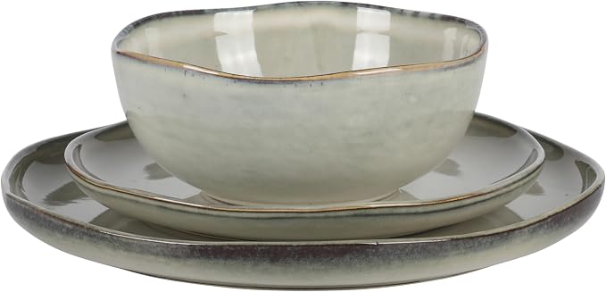 Gibson Elite Nardini 12 Piece Plates and Bowls Reactive Glaze Dishes Stoneware - Image 6