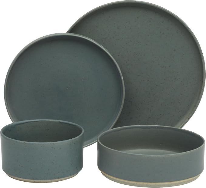 Gibson Elite Tatum Premium Porcelain Matte Reactive Glaze 16-Piece Plates and - Image 8