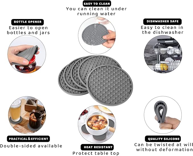 Coasters for Drinks 6 Pack Drinking Coasters - Image 7