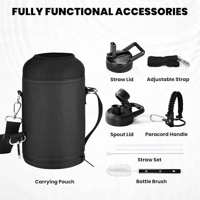RAYMYLO Insulated Water Bottle 64 oz, Triple Wall Vacuum Stainless Steel | - Image 8