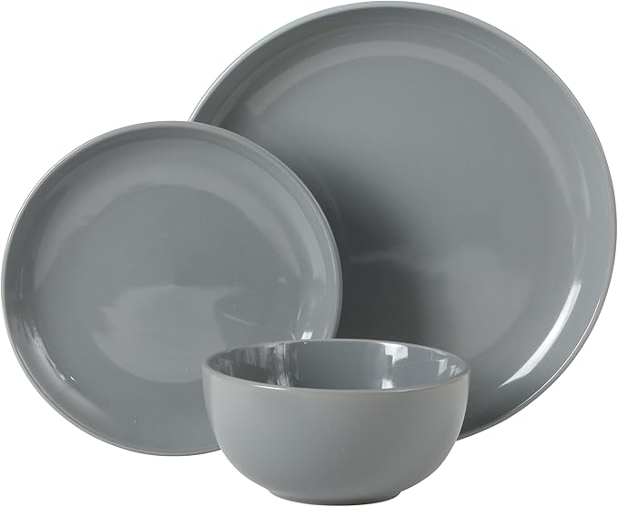Gibson Home Rockaway 12 Piece Plates and Bowls Matte Outside/Shiny Inside Glaze - Image 8