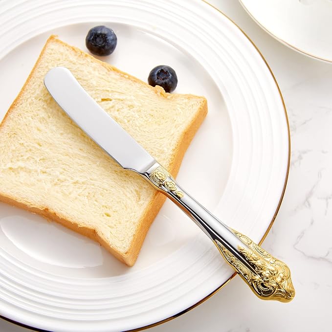 Gorgeous 4-Piece 6.9-Inch 18/10 Stainless Steel Butter Spreader Set | Gold - Image 7
