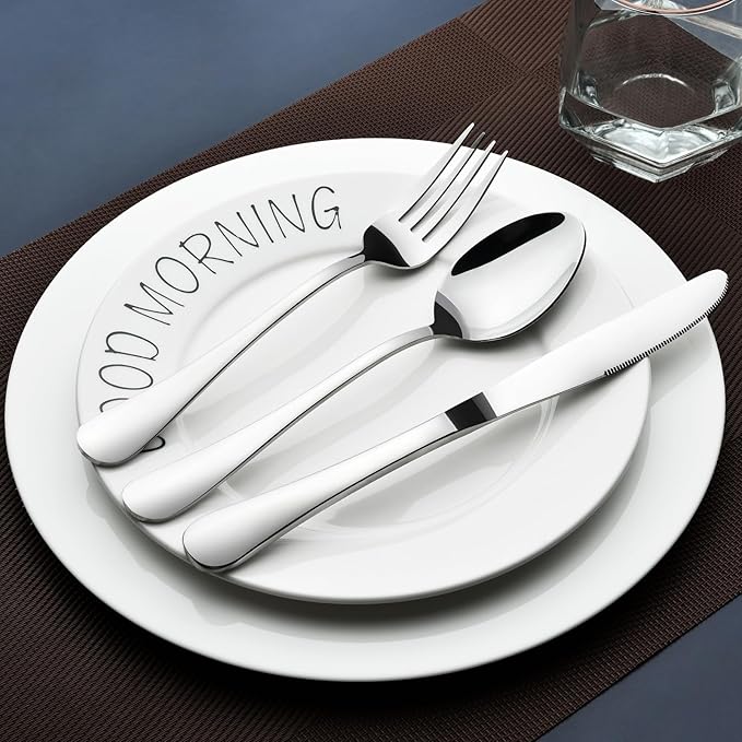 Silverware Set for 8, 40 Piece Stainless Steel Flatware Utensil Cutlery Set | - Image 7