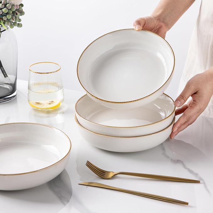 GBHOME 8.75'' Large Ceramic Pasta Bowls, 38oz Stoneware Pasta Serving Bowls Set - Image 7