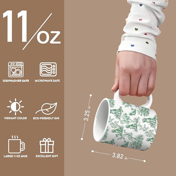 Chinoiserie Golden Doodle Mug, Grandmillennial Sausage Weiner Dog Coffee Tea - Image 6